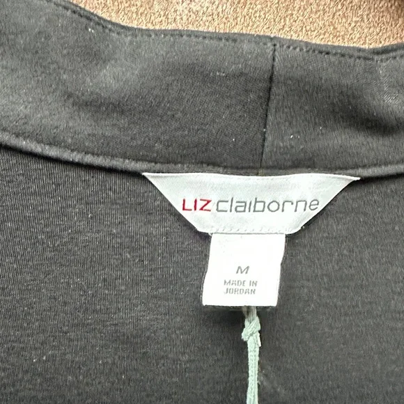 Liz Claiborne Black Top with Gold Accents - Picture 2 of 7